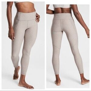 ATHLETA beige high waist salutation stash pocket rainwater quail tight size XS